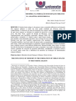 A Influência Da Memória Na Formação Dos Espaços Urbanos Na Amazônia Setentrional