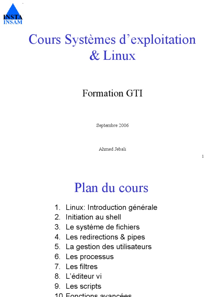 Cours Complet sur Linux et Shell | PDF | Linux | Interface en ligne de ...
