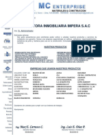 Constructora Inmobiliaria Impera Sac, Carta de Presentacion - MC Enterprise