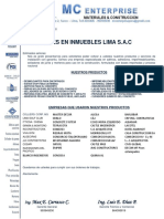 Inversiones en Inmuebles Lima Sac, Carta de Presentacion - MC Enterprise