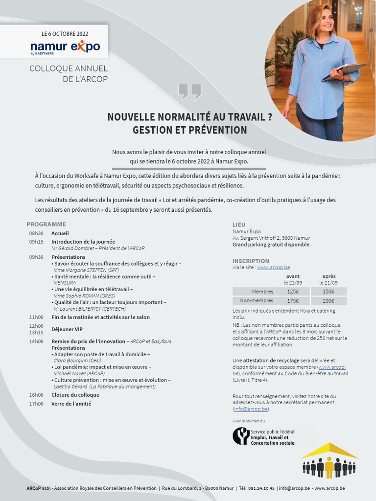 2022-10-Colloque-Annuel Arcop | PDF | Psychologie | Lieu de travail