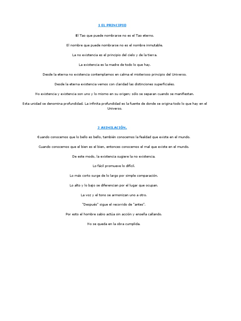 El Tao Que Puede Nombrarse No Es El Tao Eterno PDF Tao Amor