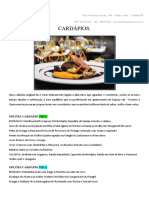 Cardápios VIP Buffet Espaço Vip