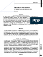 La Democracia en Uruguay: Una Partidocracia de Consenso: Daniel Chasquetti Daniel Buquet