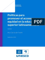 Políticas para Promover El Acceso Con Equidad en La Educación Superior Latinoamericana