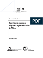 Growth and Expansion of Private Higher Education in Africa