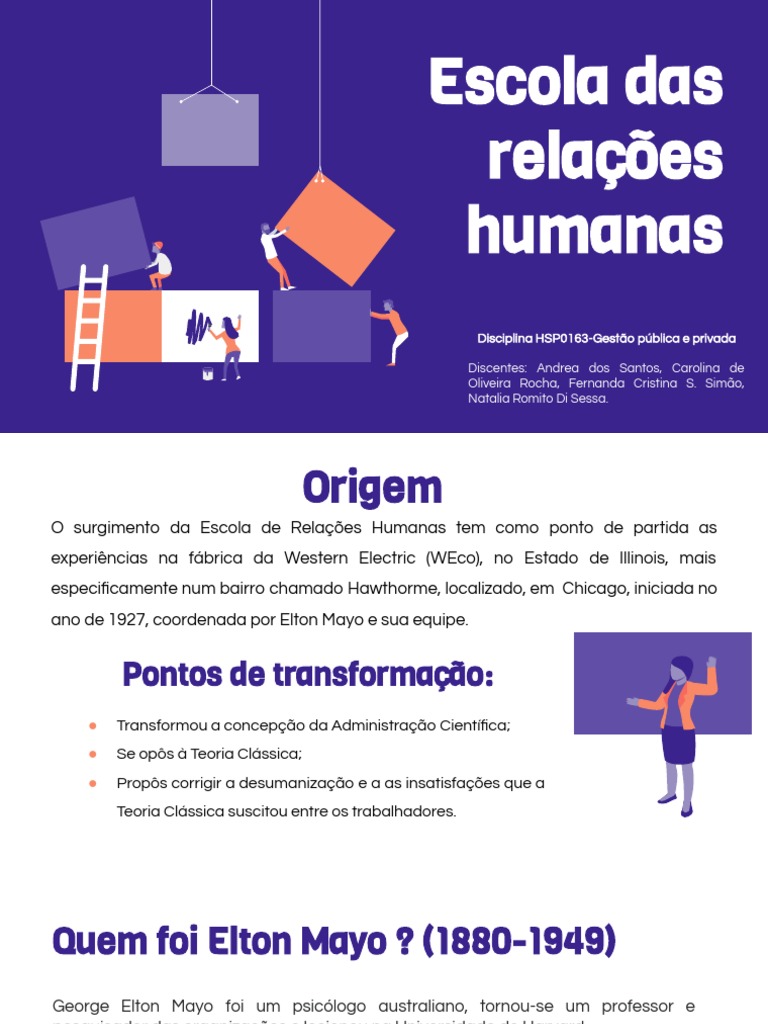 Escola Das Relações Humanas | PDF | Psicologia | Conceitos psicológicos