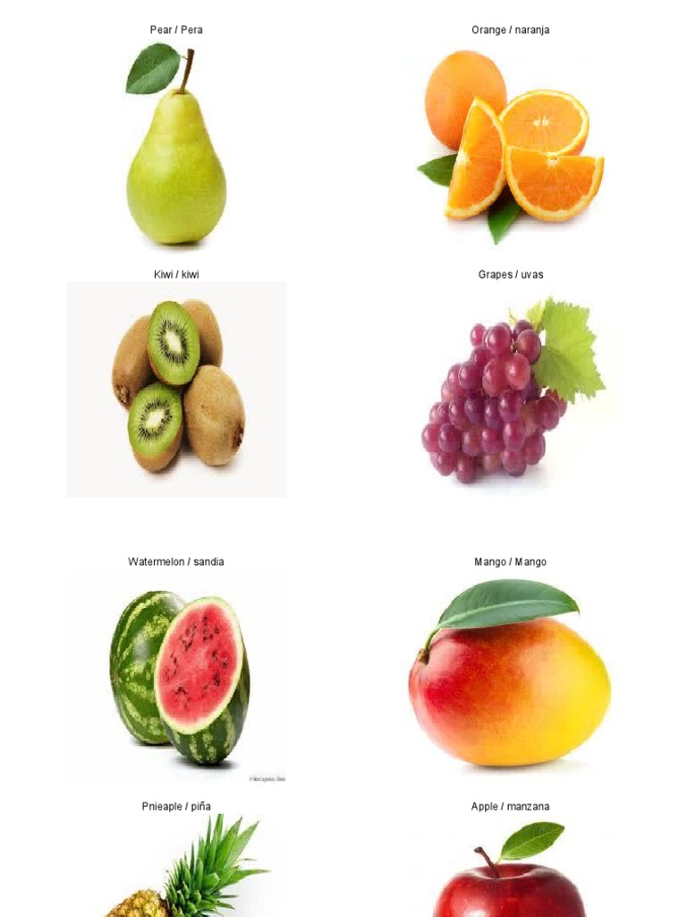 20 Frutas en Ingles Album PDF