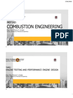 Combustion Engineering: Engine Testing and Performance Engine Design
