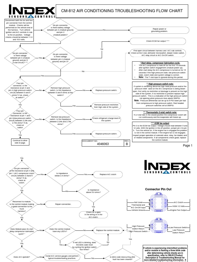 CM812 Troubleshooting Flow Chart B | PDF | Switch | Electrical Connector