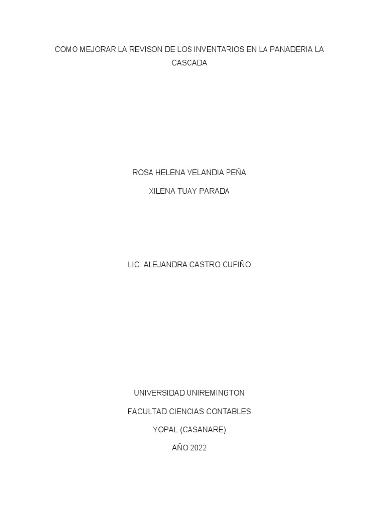 Mejora de Inventarios en La Cascada | PDF | Inventario | Business