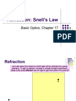 Refraction: Snell's Law: Basic Optics, Chapter 17