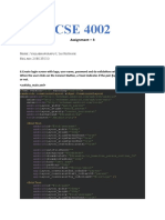 CSE 4002 Assignment – Login Screen Creation