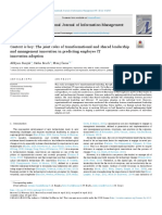 Context Is Key - The Joint Roles of Transformational and Shared Leadership and Management Innovation in Predicting Employee IT Innovation Adoption