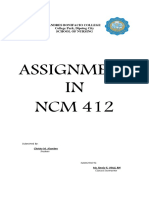 Assignment IN NCM 412: Clinical Instructor