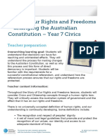 Story of Our Rights and Freedoms Changing The Australian Constitution Year 7 Civics Teacher Worksheet