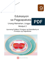 EsP9 - Q1 - Mod2 - Lipunang Pulitikal, Prinsipyo NG Subsidiary at Prinsipyo NG Pagkaka