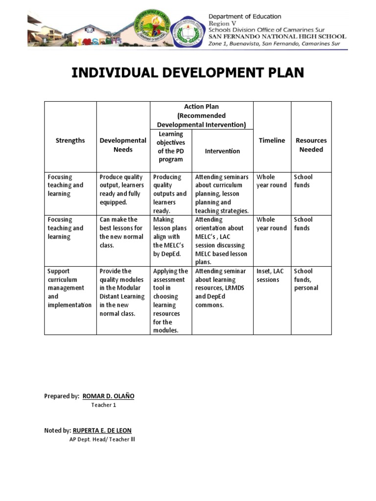 Individual Development Plan PDF