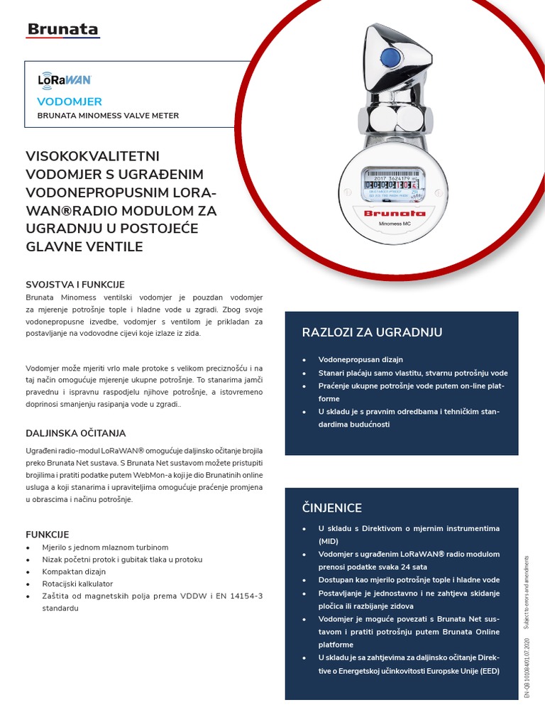 Brunata Minomess Ventilmaler - Data Sheet - HR | PDF