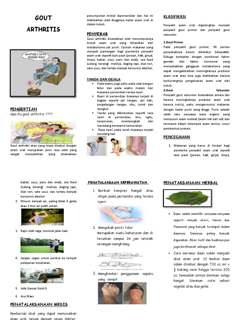 Leaflet Gout Arthritis Pdf