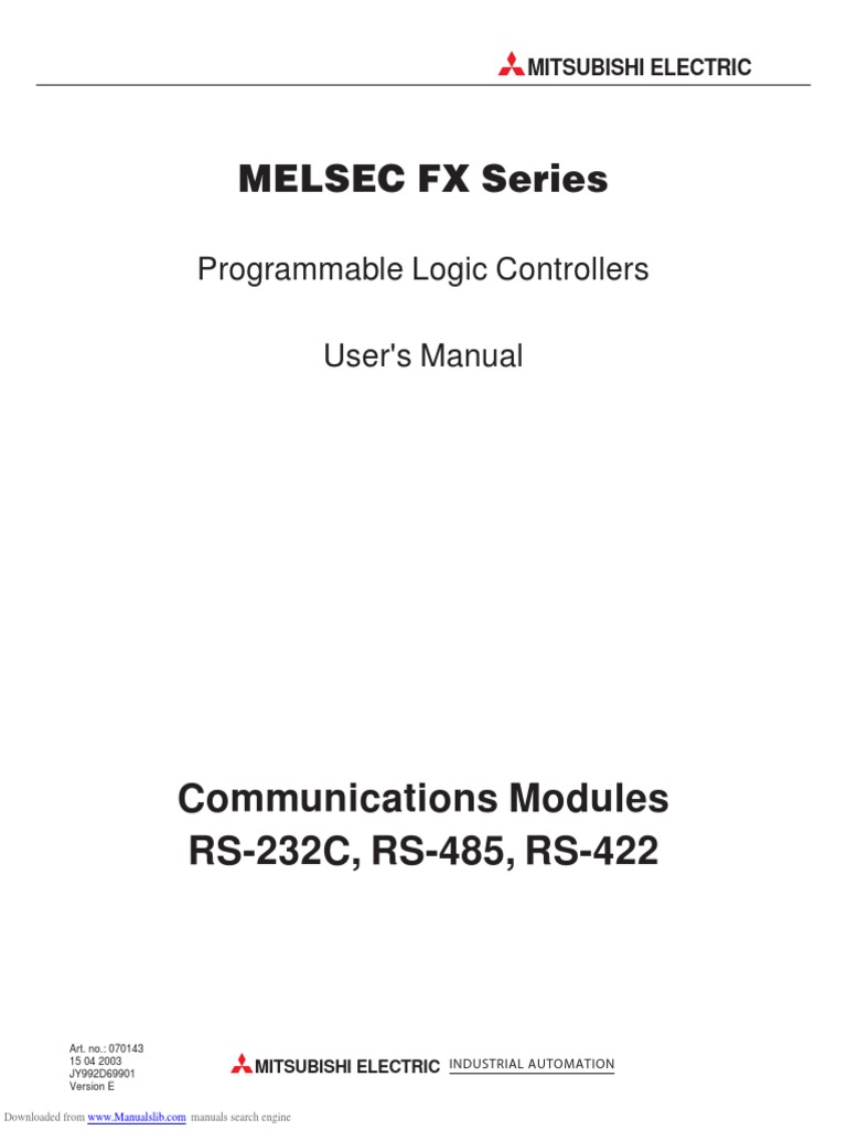 Melsec FX Series PDF Safety Programmable Logic Controller