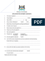 (MLH) .Land Application Form - Customary Land Rights