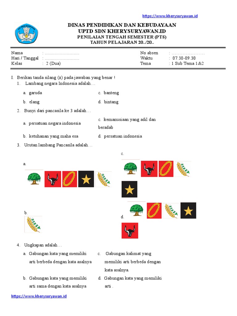 Mengasah Pemahaman Melalui Latihan Soal: Contoh Soal PTS Kelas 2 Tema 5