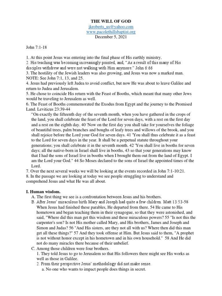 The Will of God | PDF | Jesus | Glory (Religion)