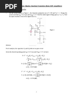 Tutorial Problems: Bipolar Junction Transistor (Basic BJT Amplifiers)