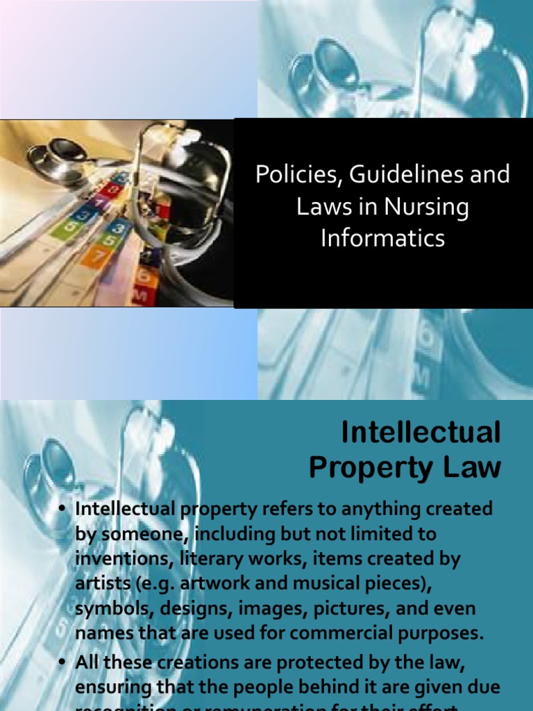 Policies, Guidelines and Laws in Nursing Informatics PDF Trademark