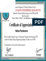 Certificate For Nallam Ramakumar For - IETES' BHARAT COLLEGE OF EN...