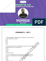 Probability - DPP 1 (Agastya 2.0 Batch)