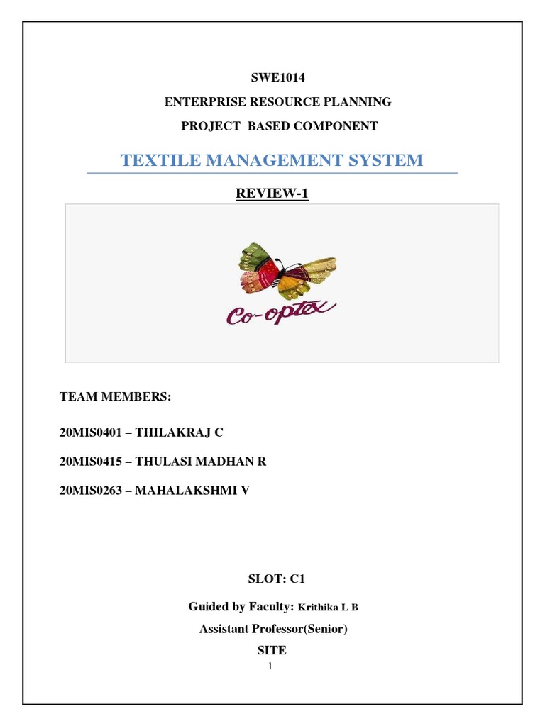 Textile Management System Overview | PDF | Enterprise Resource Planning ...