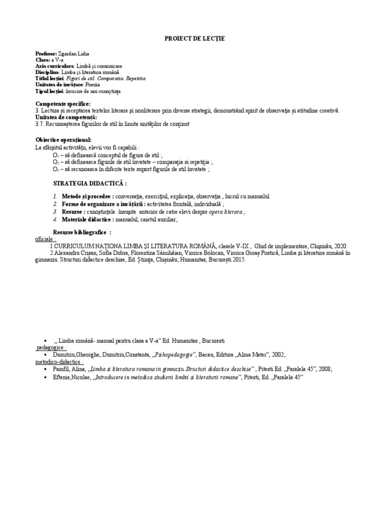 Pr. Did Comparatia, Repetitia CL 5 | PDF