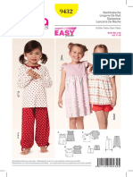 Pijamas Niñas Burda 9432