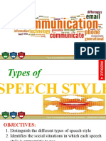 Types of Speech Style