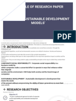The Title of Research Paper CSR and Sustainable Development Models'