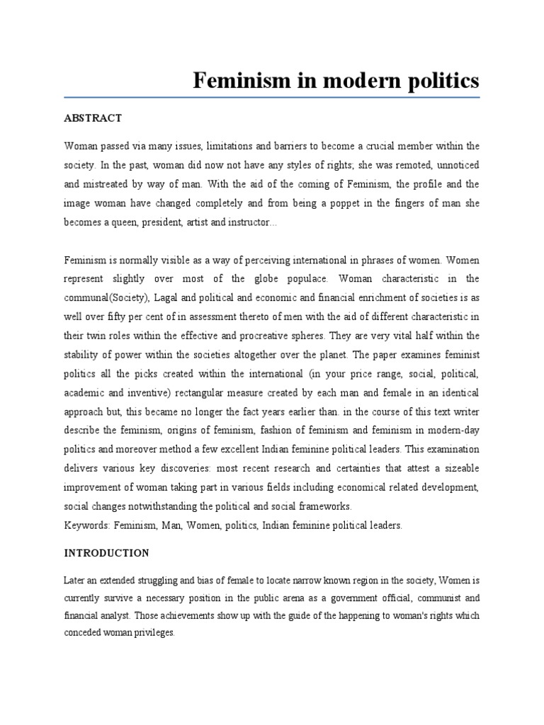 Feminism's Impact on Modern Politics | PDF | Feminism | Gender Studies