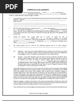 Blank Commercial Lease Editable