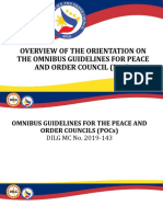 Overview of The Orientation On The Omnibus Guidelines For Peace and Order Council (Poc)