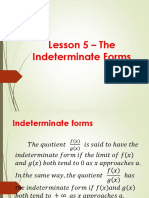Lesson 5 - The Indeterminate Forms