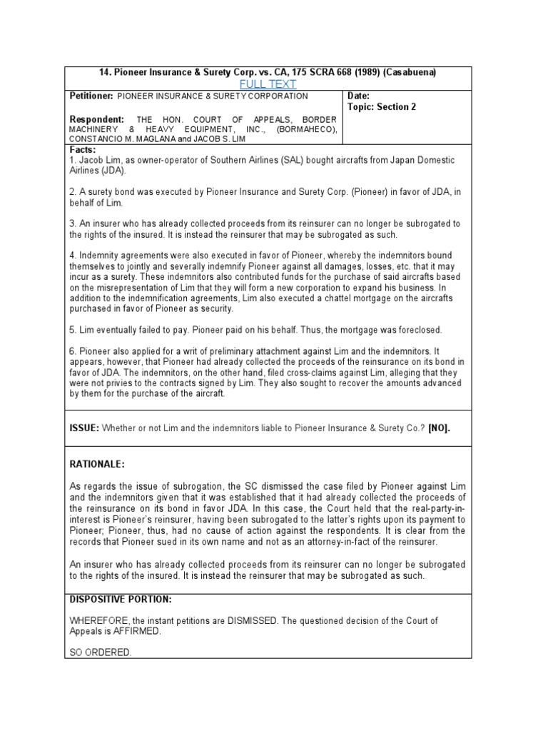 Pioneer insurance surety corp vs ca 175 scra 668 1989 pdf