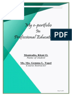 My E-Portfolio in Professional Education IV: Montealto, Klent O