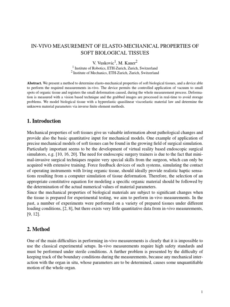 InVivo Measurement of ElastoMechanical Properties of PDF Young's