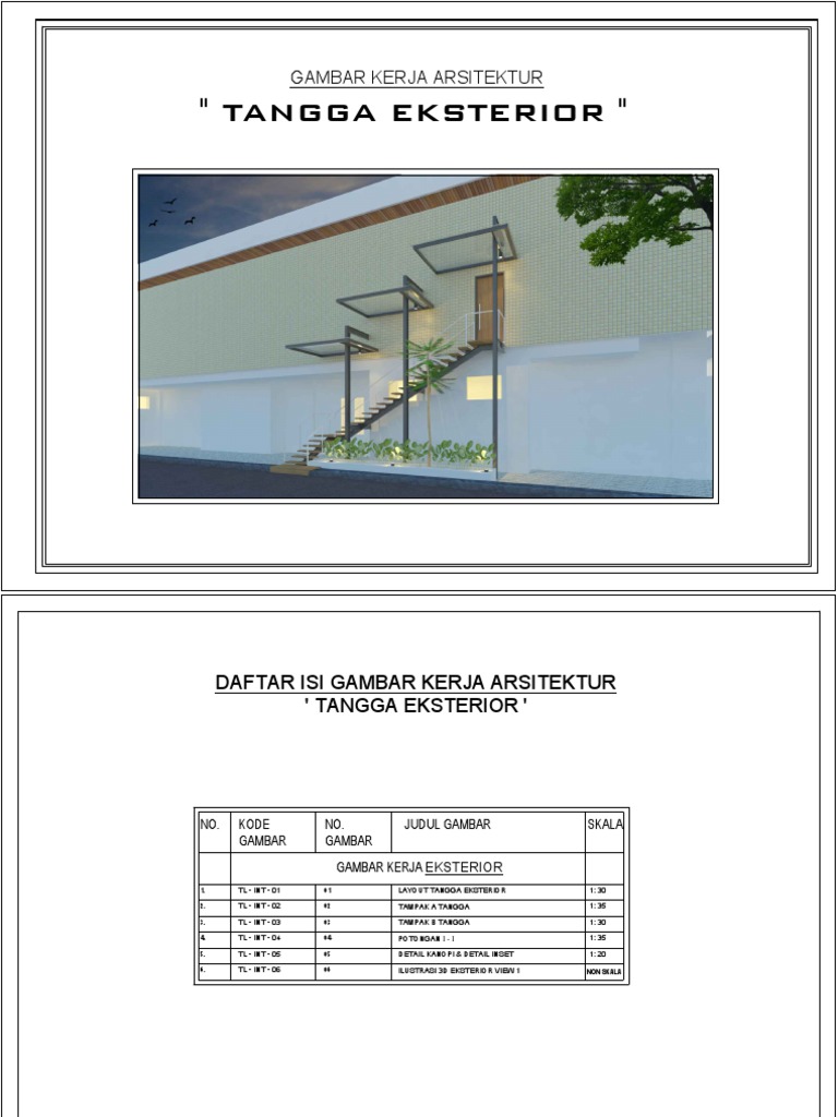 Gambar Kerja Tangga Eksterior | PDF