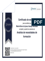 Certificado de Estudios: Maximiliano de Jesus Asuaje Machado