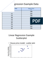 Linear Regression Example Data: House Price in $1000s (Y) Square Feet (X)