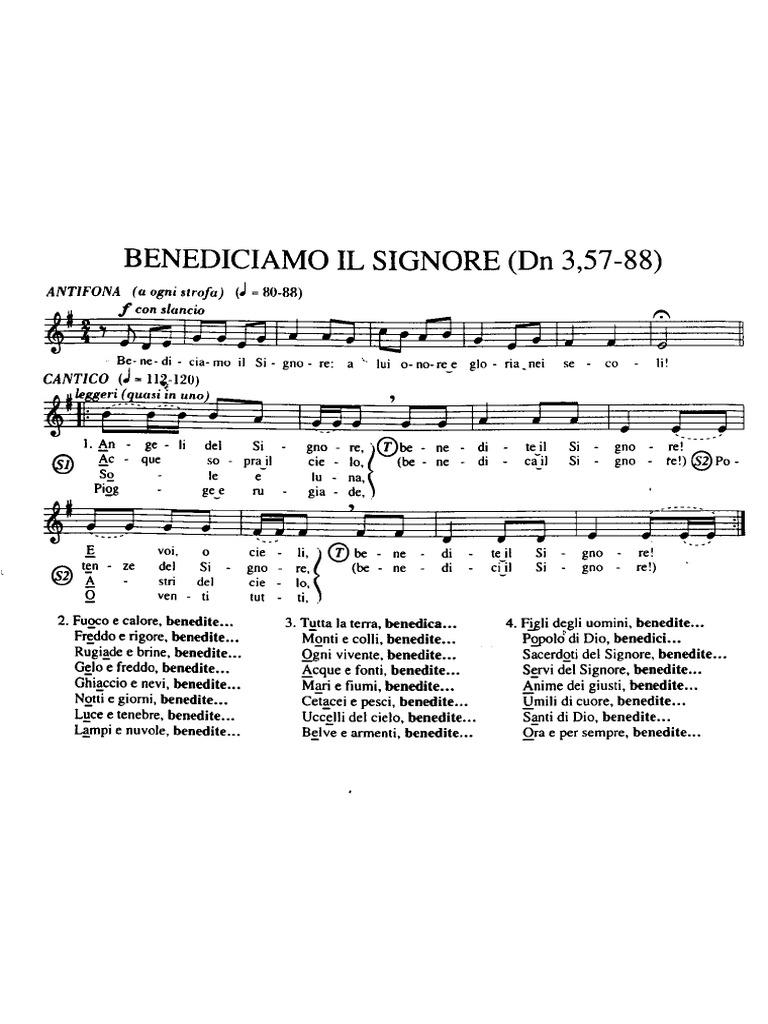 Benediciamo Il Signore | PDF