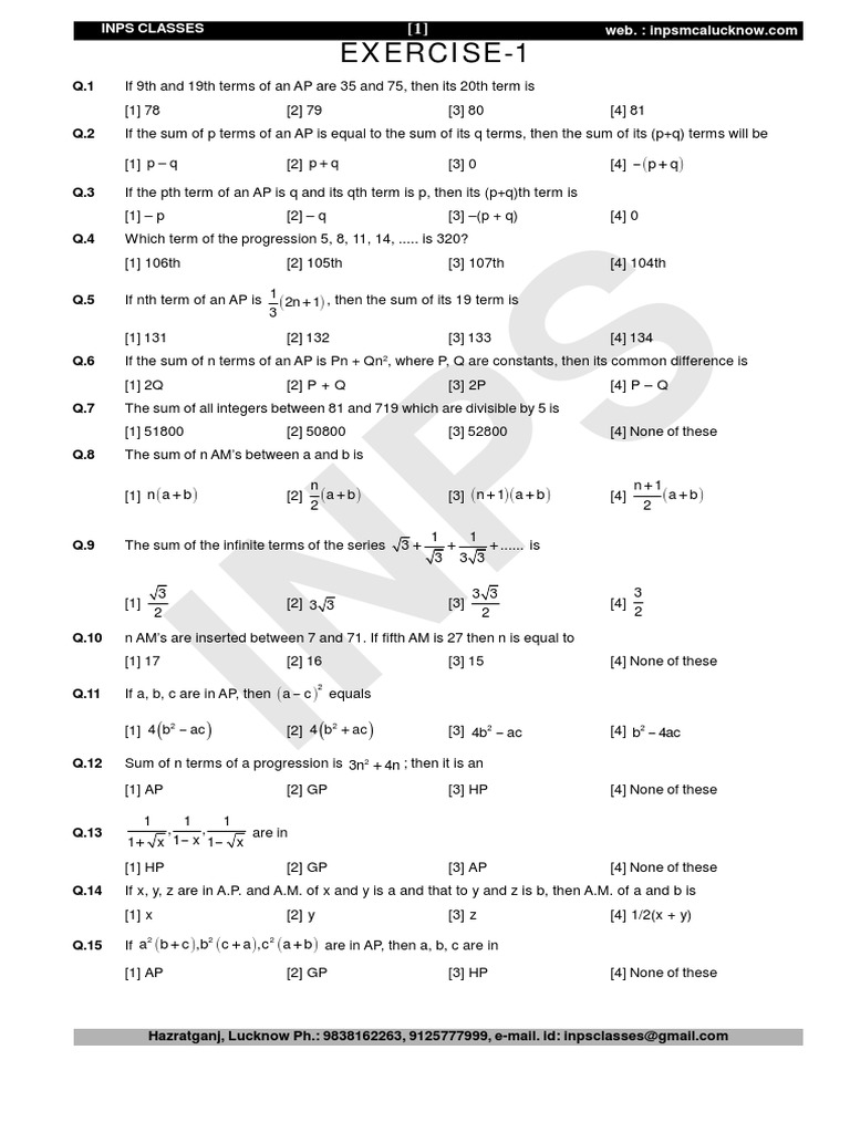 AP and AM Problem Set | PDF | Mathematical Structures | Algebra