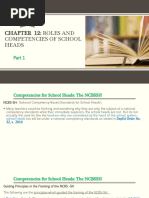 Chapter 12 PART 1 Roles and Competencies Od School Heads